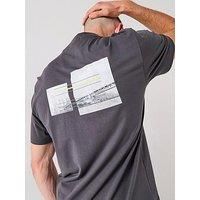 Boss Tee Photoprint Relaxed Fit Back Print T-Shirt - Dark Grey