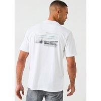 Boss Tee Photoprint Relaxed Fit Back Print T-Shirt - White