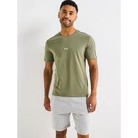 BOSS Mens Unique T-Shirt Stretch-Cotton Pyjama T-Shirt with Tape Trims
