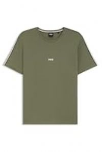BOSS Mens Unique T-Shirt Stretch-Cotton Pyjama T-Shirt with Tape Trims