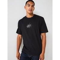 BOSS Mens Te Voyage Relaxed-fit T-Shirt in Cotton with Logo Artwork Black