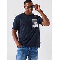 Boss Boss Container Regular Fit Chest Graphic T-Shirt - Navy