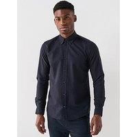 Boss Slim Long Sleeve Oxford Shirt - Navy