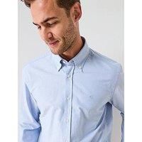Boss H-Liam Plain Regular Fit Oxford Shirt - Light Blue