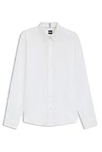 BOSS Mens H-ROAN-BD-E-C1-253 Slim-fit Shirt in Linen White