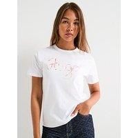 HUGO Damacia 5 10268981 01 Short Sleeve T-Shirt XS White