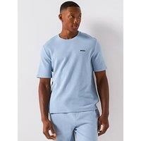 BOSS Mens Waffle T-Shirt Waffle-Structured Pyjama T-Shirt with Embroidered Logo