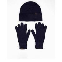 Boss Kalipso Wool Gloves & Hat Gift Set - Navy