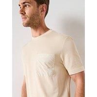 Boss P-Taut 27 Regular Fit Rubber Pocked Tech T-Shirt - Cream