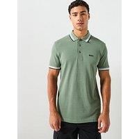 BOSS Mens Paddy Contrast-Logo Paddy Polo Shirt in Cotton piqué