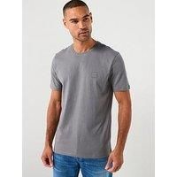 Boss Tales Relaxed Fit Tonal Patch Logo T-Shirt - Light Grey