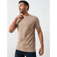 BOSS Mens Tales Logo-Patch T-Shirt in Cotton Jersey