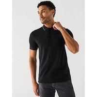 Boss Paule 4 Placket Mono Comfort Fit Polo Shirt - Black