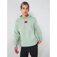 Hugo Hugo Daratschi214 Regular Fit Red Box Logo Hoodie - Green