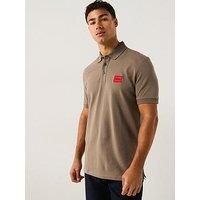 Hugo Dereso222 Slim Fit Box Logo Polo Shirt - Grey