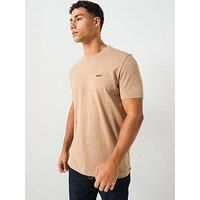 BOSS Mens Tee Stretch-Cotton T-Shirt with Contrast Logo