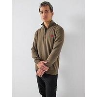 HUGO Men's San Quintus Zip Knit, Green