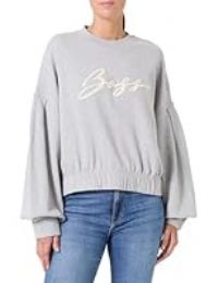 BOSS Women/'s C_Easton Sweatshirt, Light/Pastel Grey, M