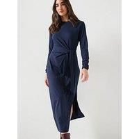 Boss Long Sleeve Midi Dress - Dark Blue