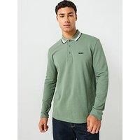 Boss Plisy Long Sleeve Polo Shirt - Green