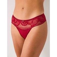 Boss Peony Lace Thong - Dark Red