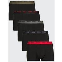 Hugo Bodywear 5 Pack Triplet Contrast Waistband Trunks - Black