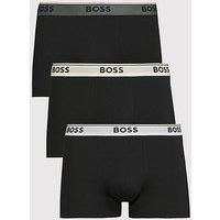 BOSS Mens Trunk 3P Power Three-Pack of Stretch-Cotton Trunks with Logo waistbands