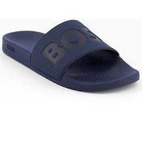 Boss Aryeh Contrast Logo Slide - Navy
