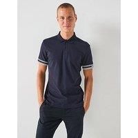 Boss Polo Zone Cuff Logo Polo Shirt - Navy