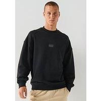 HUGO Men's Delastcrew Back Graphic Sweatshirt, Black
