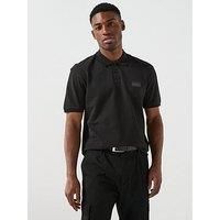 Hugo Delastolo Relaxed Fit Split Logo Polo Shirt - Black