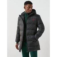 Hugo Hugo Mati2541 Slim Fit Longline Parka - Black