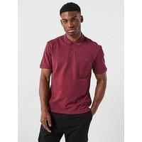Hugo Delastolo Relaxed Fit Split Logo Polo Shirt - Dark Red