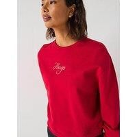 Hugo Logo Sweatshirt - Medium Red