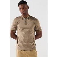 BOSS Mens H-Phillipson 200 Mercerised-Cotton Slim-fit Polo Shirt with Structured Trims