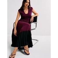 Boss Flissani Knit Midi Dress - Dark Purple