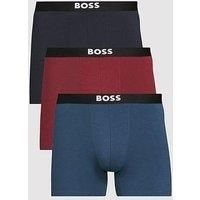 BOSS Mens BoxerBr 3P ONE Three-Pack of Logo-Waistband Boxer Briefs in Stretch Cotton