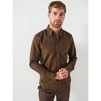 Boss H-Roan Button Down Slim Fit Oxford Shirt - Khaki