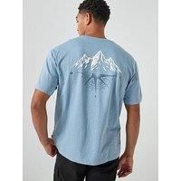 Boss Te_Polar Back Print T-Shirt - Light Blue