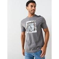 BOSS Mens Lupo T-Shirt Short Sleeve Cotton Open Grey 062 L