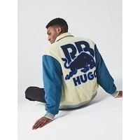 Hugo Blaine Red Bull Back Graphic Regular Fit Bomber Jacket - Beige