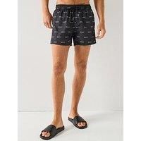 Hugo Dody Multi Logo Swim Shorts - Black