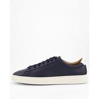 Boss Kieran Tennis Leather Trainers - Navy/White