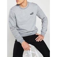 PUMA Unisex Puma Mens ESS Small Logo Crew, Medium Gray Heather