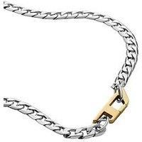 Diesel Necklace for Men Steel, L600xW7.5xH3.2mm Silver Stainless Steel Necklace, DX1343040