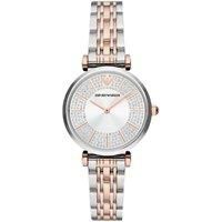 Emporio Armani Watch for Women, Two Hand Movement, 32 mm 2T Silver/Rose Stainless Steel Case with a Stainless Steel Strap, AR11537