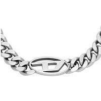 Diesel Necklace for Men Stainless Steel Choker Necklace, Length: 450mm+50mm, Width: 32mm, Height: 15.5mm, DX1433040