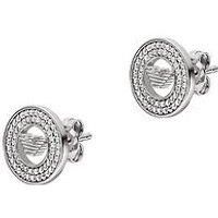 Emporio Armani Women/'s Earrings, Silver Brass Stud Earrings