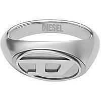 Diesel Men'S Stainless Steel Signet Ring, Dx1475040 - Silver