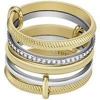 Fossil 32025867 Women/'s Ring Stainless Steel Glass Stone, 56 cm, Stainless Steel, Cubic Zirconia